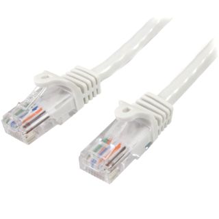StarTech.com 10m White Cat5e Ethernet Patch Cable Snagless - 45PAT10MWH - Featuring Snagless RJ45 Connectors - Available from SABR - StarTech.com Reseller