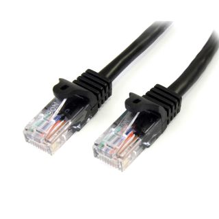 StarTech.com 2m Black Cat5e Ethernet Patch Cable Snagless - 45PAT2MBK - Featuring Snagless RJ45 Connectors - Available from SABR - StarTech.com Reseller