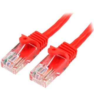 StarTech.com 5m Red Cat5e Ethernet Patch Cable Snagless - 45PAT5MRD - Featuring Snagless RJ45 Connectors - Available from SABR - StarTech.com Reseller